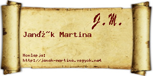 Janák Martina névjegykártya